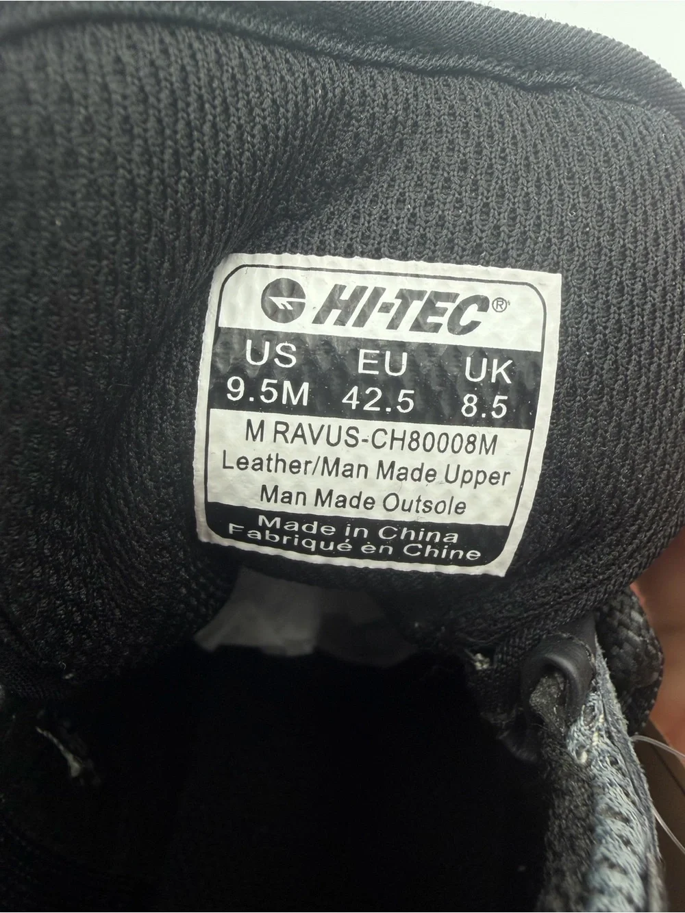Hi-Tec Mens Ravus Mid Hiking Boots Size 10M, 10.5M, 11M & 13M Grey Black